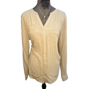 Doe & Rae Green V-Neck Utility Blouse – NWT, Size M
